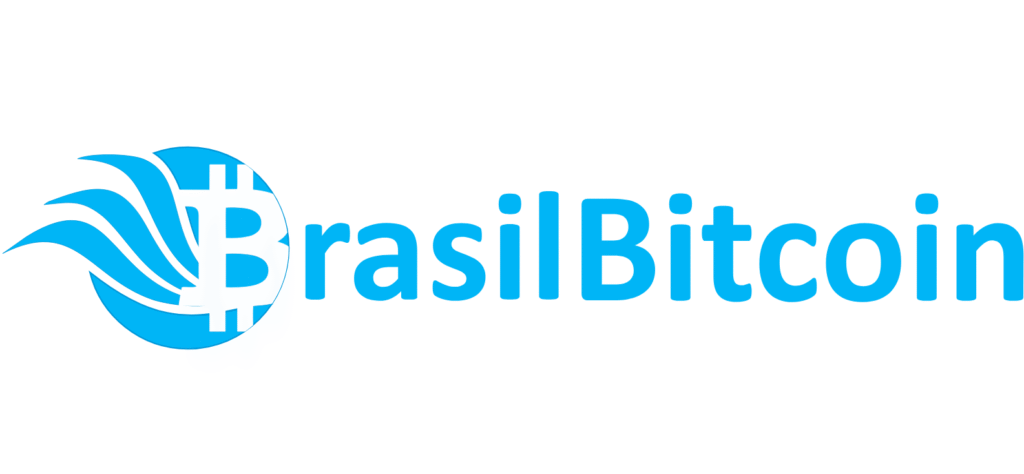 Logotipo da Brasil Bitcoin, exchange de criptomoedas do Brasil. A letra B, de Brasil, aparece circunstrita em um círculo e uma arte. demais letras rasilBitcoin em azul claro. B de Bitcoin está em maiúsculo. Fundo branco. A corretora BrasiBitcoin é uma das corretoras para que você entenda Criptomoedas.